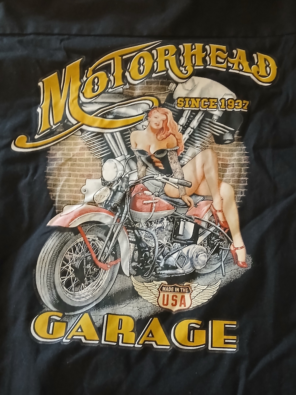 Dickies Men’s XL Black Short Sleeve Button Front Work Shirt Motorhead Garage
